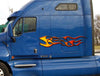 flames vinyl graphics on big semi truck